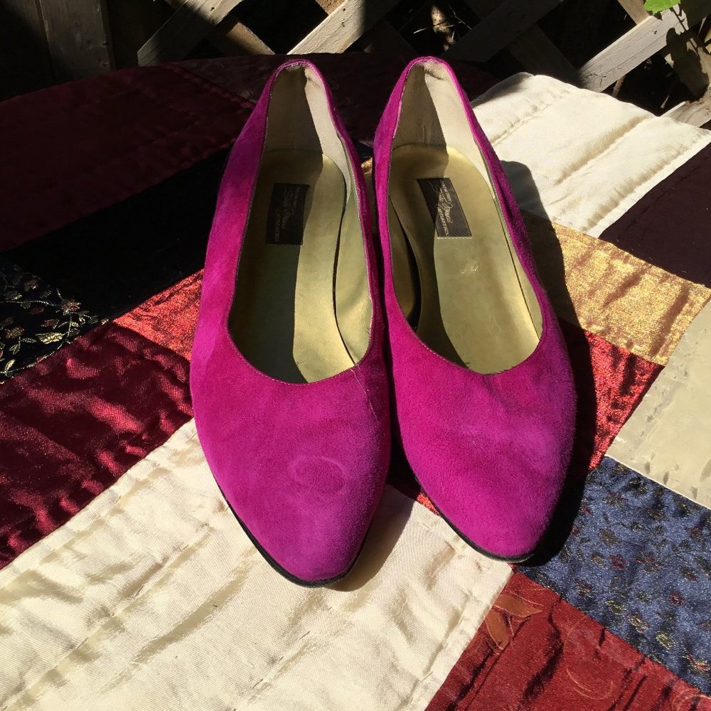 Sesto Meucci Vintage Pink Suede Pointed Toe Flats 11